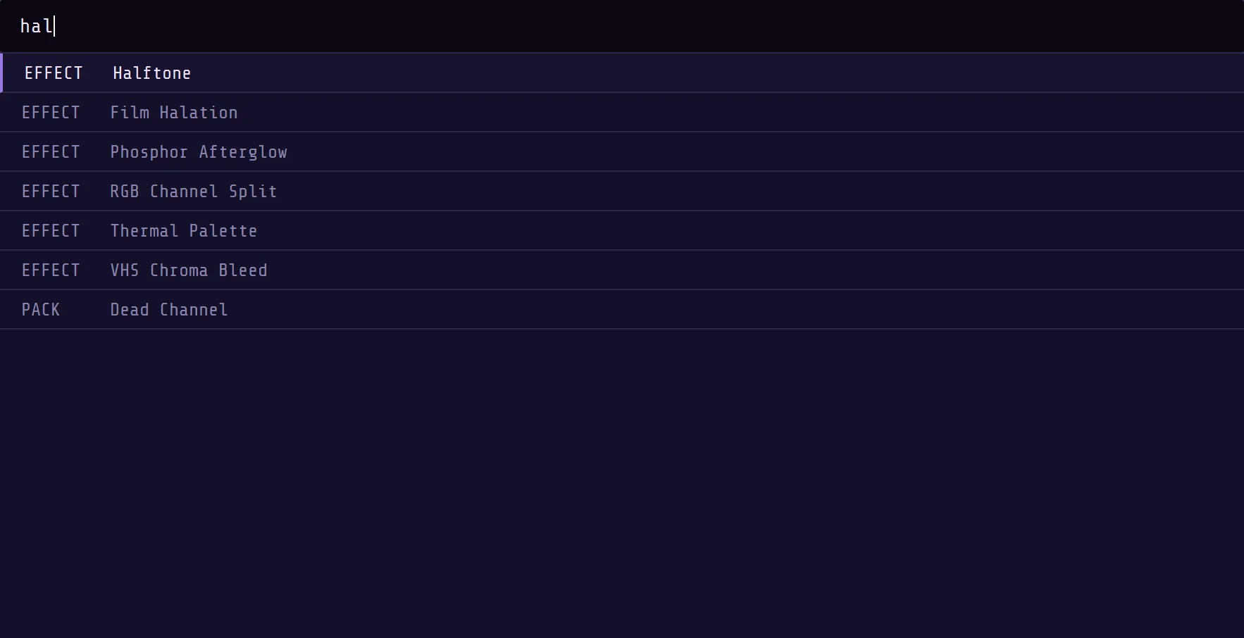 The Ctrl-K command palette, open over the console